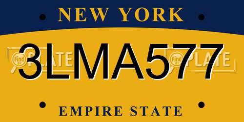 3LMA577 New York License Plate