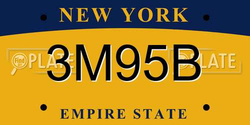 3M95B New York License Plate