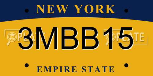 3MBB15 New York License Plate
