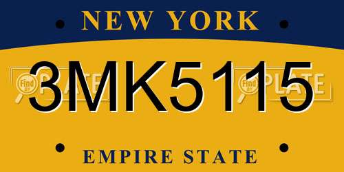 3MK5115 New York License Plate