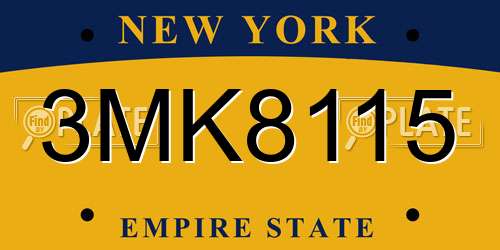 3MK8115 New York License Plate