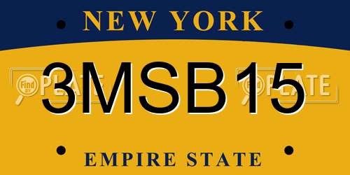 3MSB15 New York License Plate