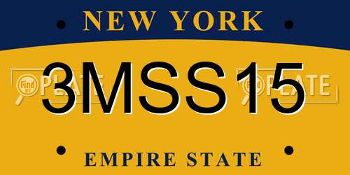 3MSS15 New York License Plate