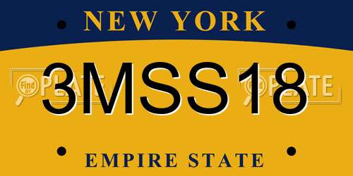 3MSS18 New York License Plate