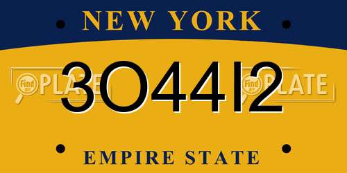 3O44I2 New York License Plate