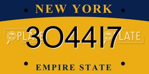 3O44I7 New York License Plate