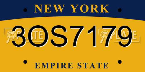 3OS7179 New York License Plate