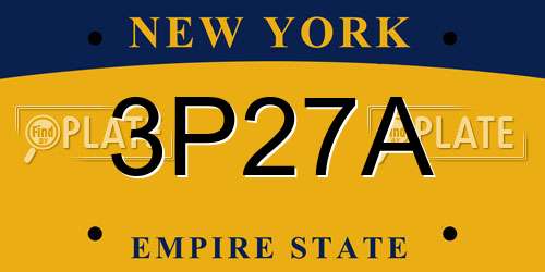 3P27A New York License Plate
