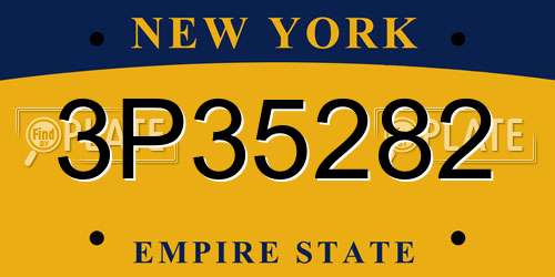 3P35282 New York License Plate