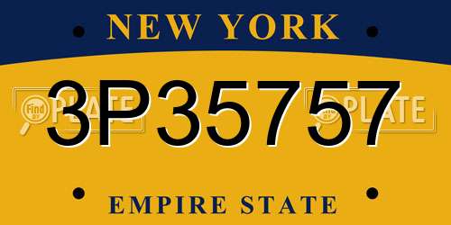 3P35757 New York License Plate