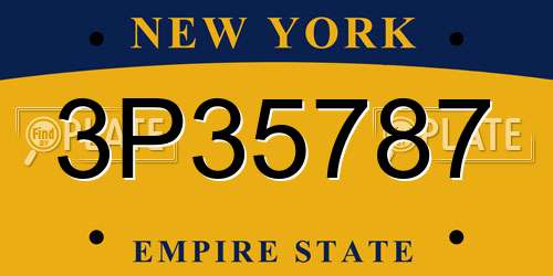 3P35787 New York License Plate