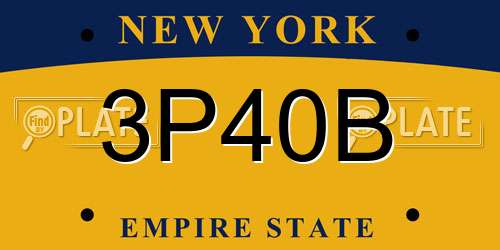 3P40B New York License Plate
