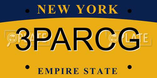 3PARCG New York License Plate