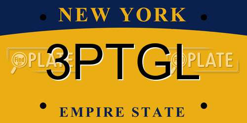 3PTGL New York License Plate