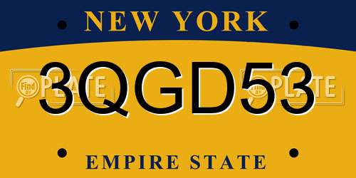3QGD53 New York License Plate