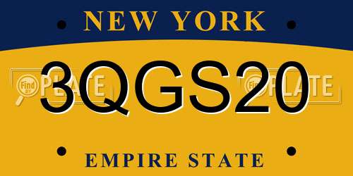 3QGS20 New York License Plate
