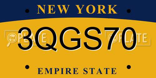 3QGS70 New York License Plate