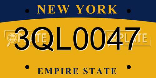 3QL0047 New York License Plate
