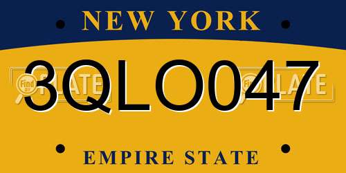 3QLO047 New York License Plate