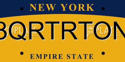 3QRTRTON New York License Plate