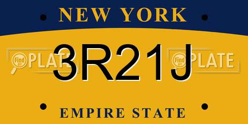 3R21J New York License Plate