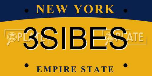 3SIBES New York License Plate