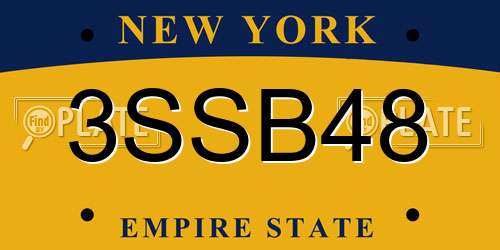 3SSB48 New York License Plate