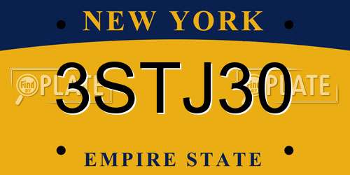 3STJ30 New York License Plate