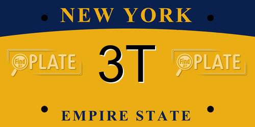 3T New York License Plate