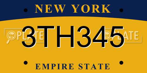 3TH345 New York License Plate