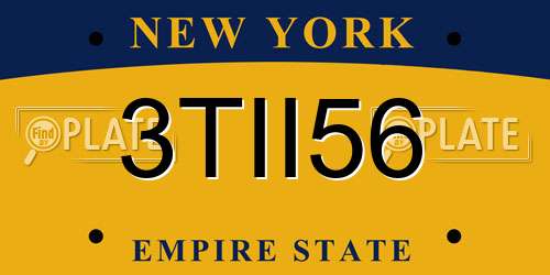 3TII56 New York License Plate