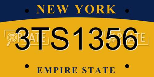 3TS1356 New York License Plate