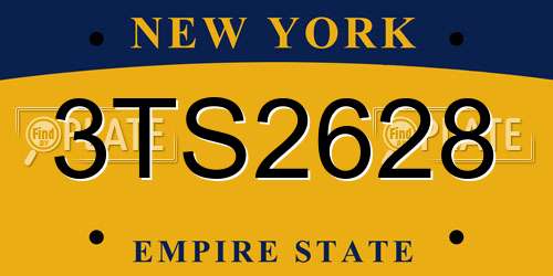 3TS2628 New York License Plate