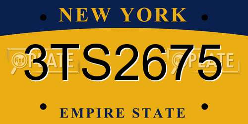 3TS2675 New York License Plate