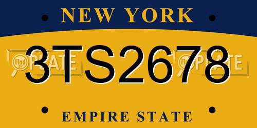 3TS2678 New York License Plate