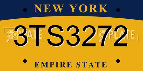 3TS3272 New York License Plate