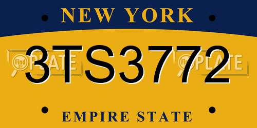 3TS3772 New York License Plate