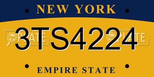 3TS4224 New York License Plate