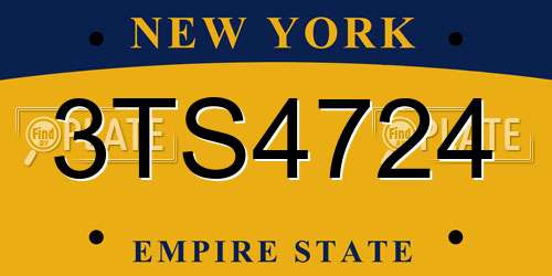 3TS4724 New York License Plate