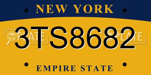 3TS8682 New York License Plate