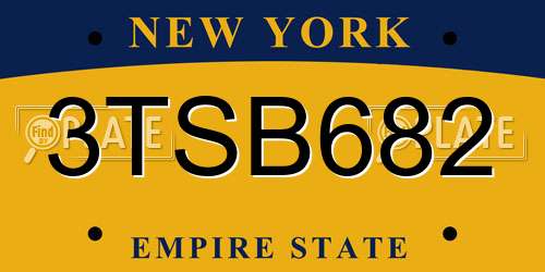 3TSB682 New York License Plate