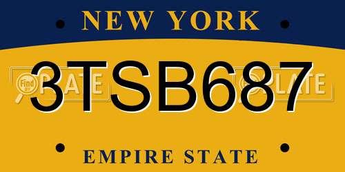 3TSB687 New York License Plate