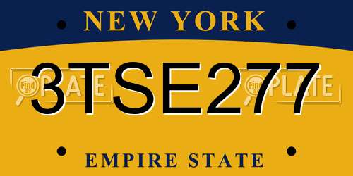 3TSE277 New York License Plate