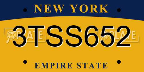 3TSS652 New York License Plate
