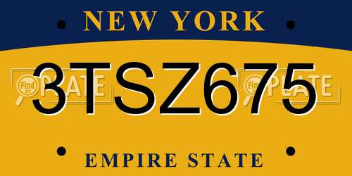 3TSZ675 New York License Plate