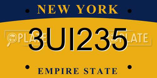 3UI235 New York License Plate