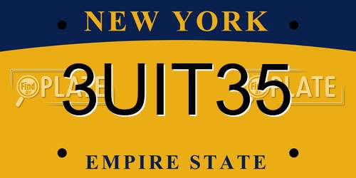 3UIT35 New York License Plate