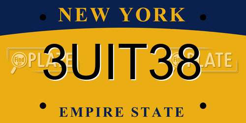 3UIT38 New York License Plate