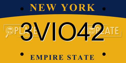 3VIO42 New York License Plate