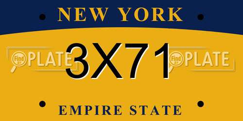 3X71 New York License Plate